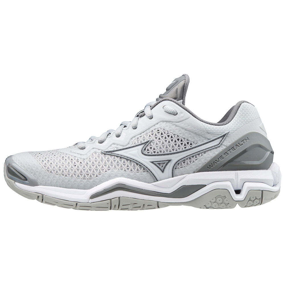 Womens Mizuno Wave Stealth V Badminton Shoes White/Grey Philippines (WLKTQS892)